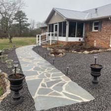 Flagstone Sidewalk Leading to a Natural Stone Porch in Owens Cross Roads, AL