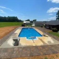 Paver Patio Around a Pool in Athens, AL
